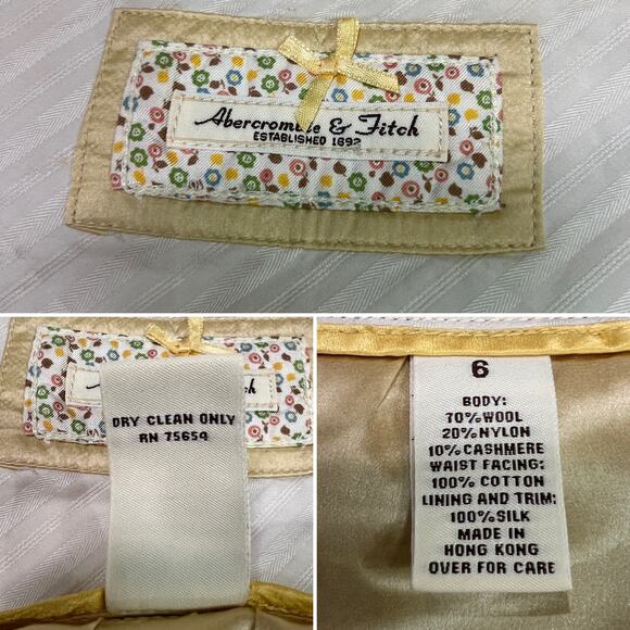 Vintage Abercrombie & Fitch Yellow Plaid Pleated Mini Skirt SIZE 6 Y2K Clueless - Picture 3 of 14